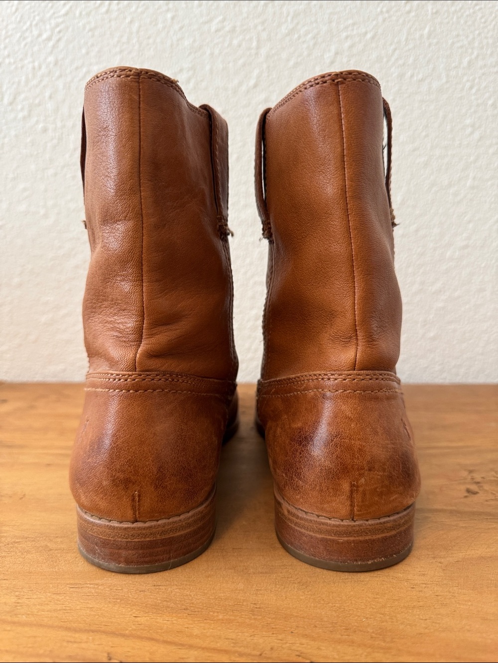 Classic Women's Leather Mid-Calf Boot in Cognac - Picture 4 of 10